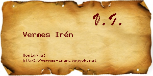 Vermes Irén névjegykártya