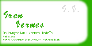 iren vermes business card